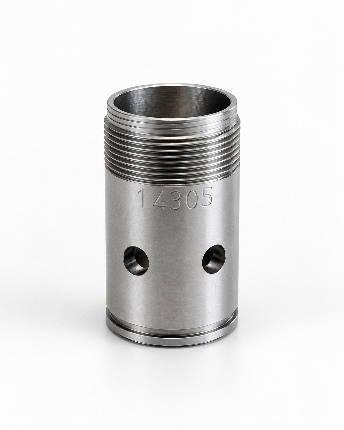 Douille cylindrique usinée en inox.